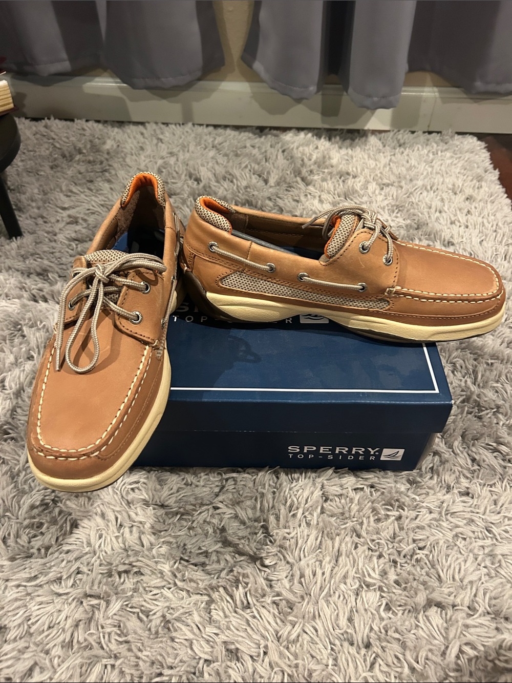 Sperry Men’s Chestnut Leather 2-Eye Boat Shoes